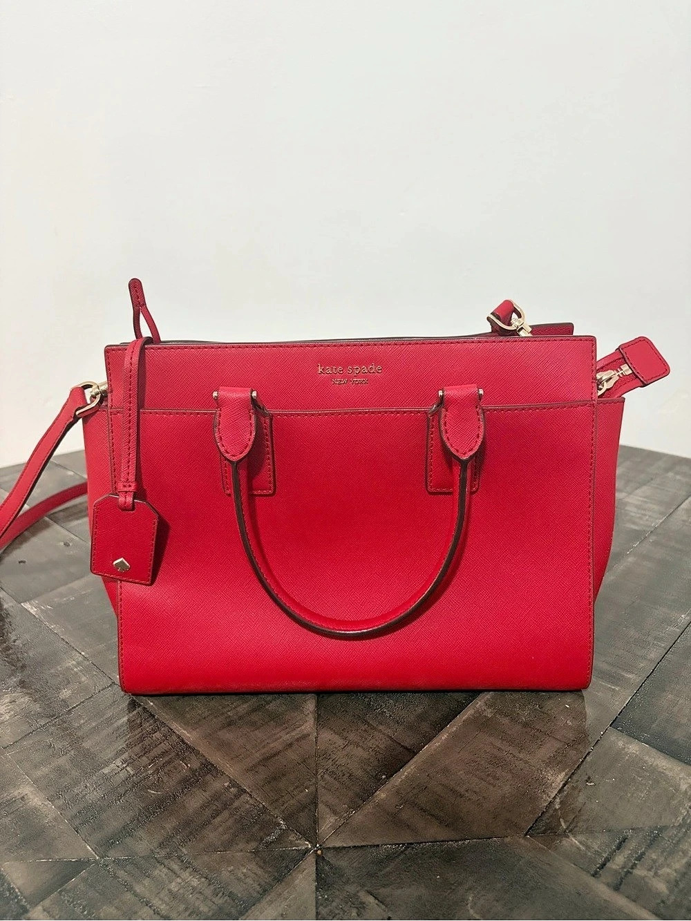 Kate Spade Red Satchel Gold-Tone Hardware